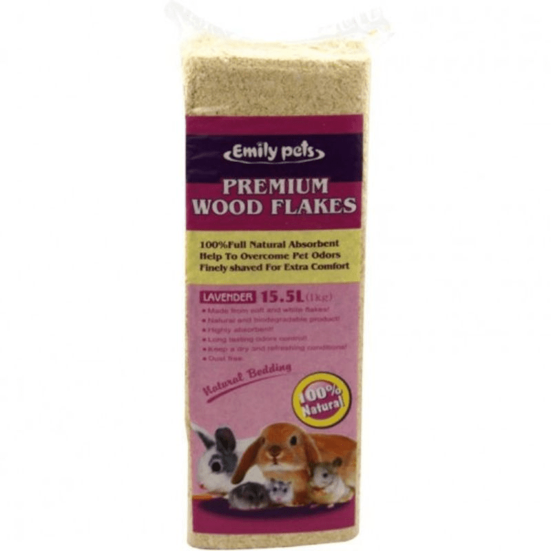 Emily Pets Premium Wood Flakes - Viruta de Pino Aroma 1KG (Lavanda)