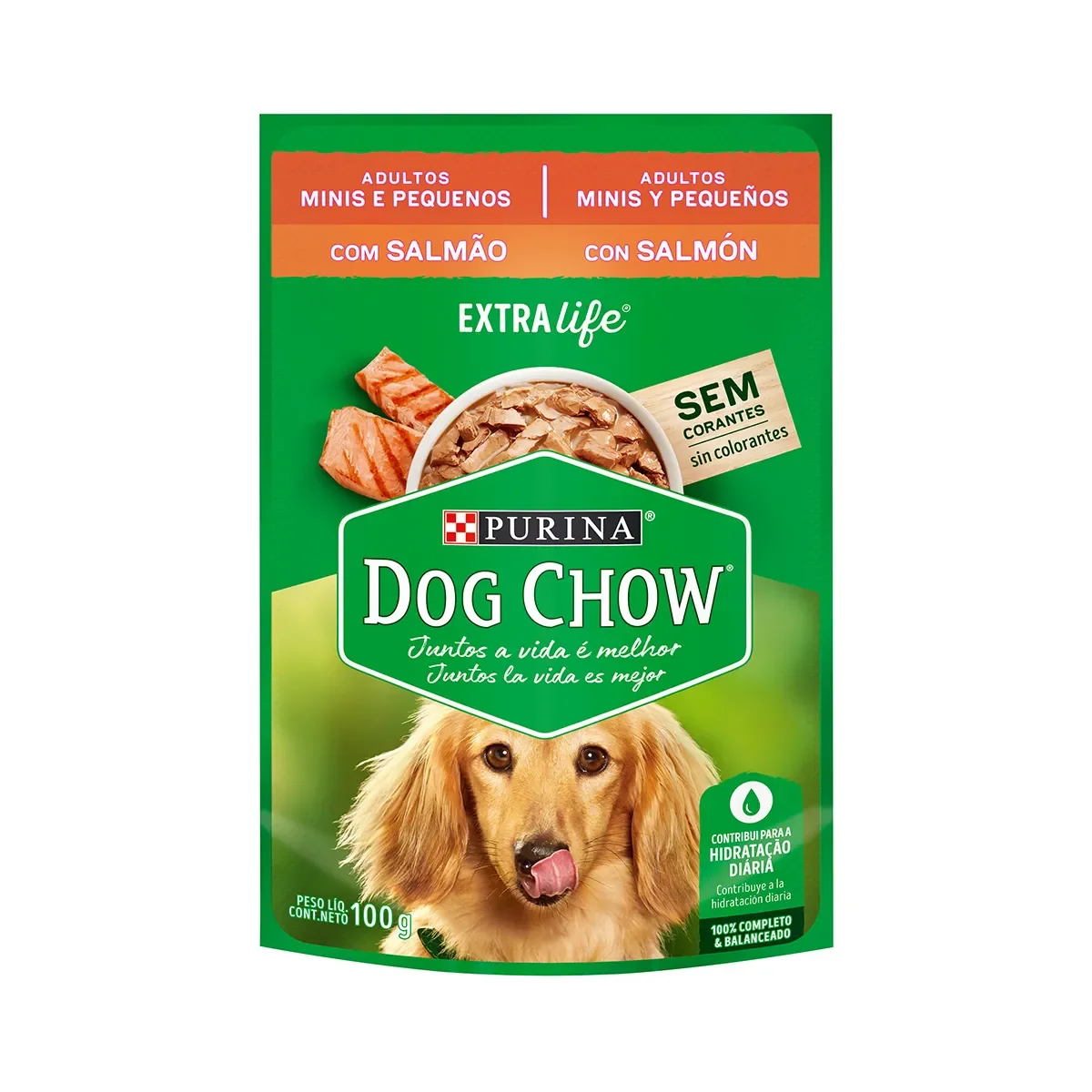 DOG CHOW SACHET ADULTO, MINIS Y PEQUEÑOS SALMON 100 GR